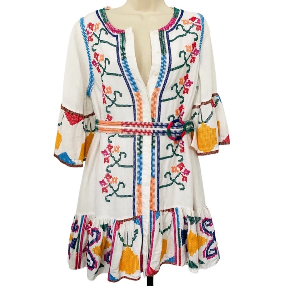 FARM Rio Jimena Embroidered Mini Dress Large NWOT - Picture 14 of 16
